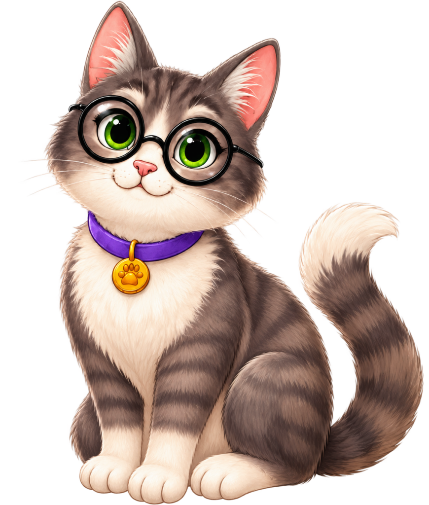 Oh, hello there. I’m Oliver, the cat with the glasses, and yes, I have probably already noticed everything about you.